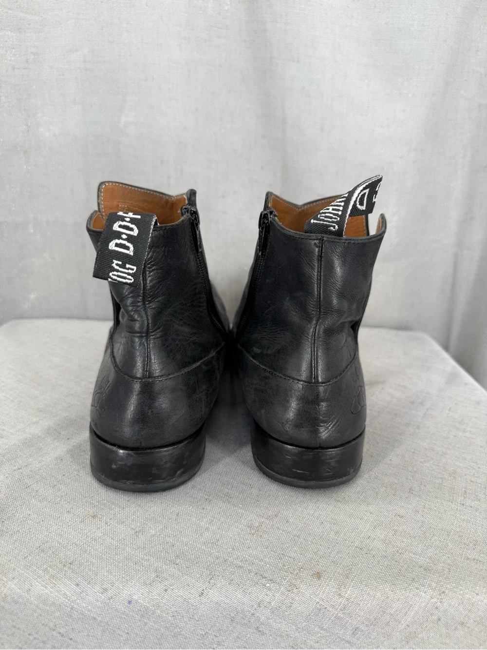 John Fluevog Twin Turbine 1611 First Avenue black Classy Spat Zipper Boots Sz 11